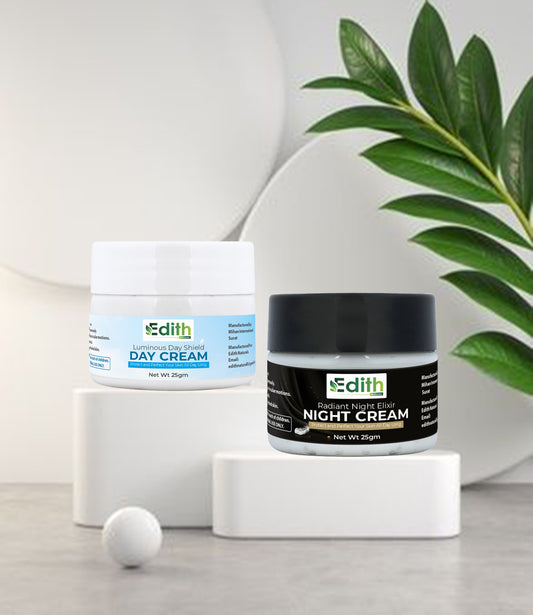 Edith Naturals Day and Night Face Cream Set For Skin Detoxification & Natural Glow (50 gm)