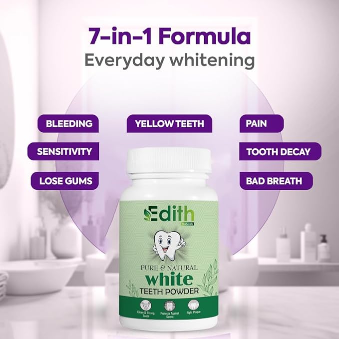 Edith Naturals Teeth Whitening Powder (100 gm)