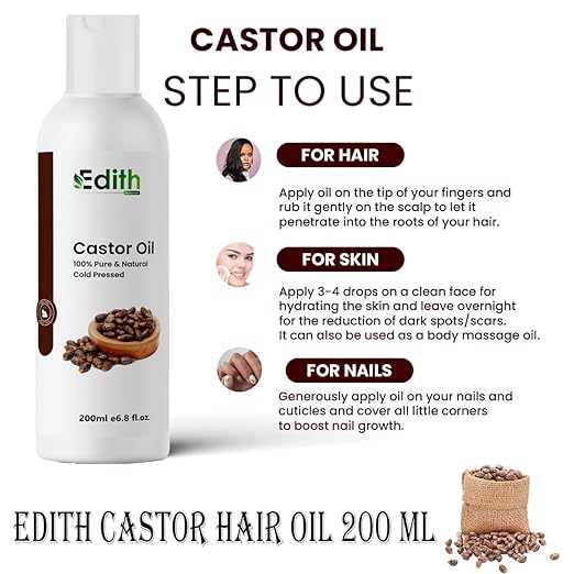 Castor Oil For Hair Growth And Eyebrow Growth (200 ml)