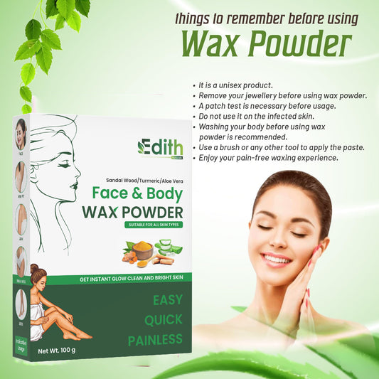 Edith Naturals Wax Powder For Hair Removal For Women & Men