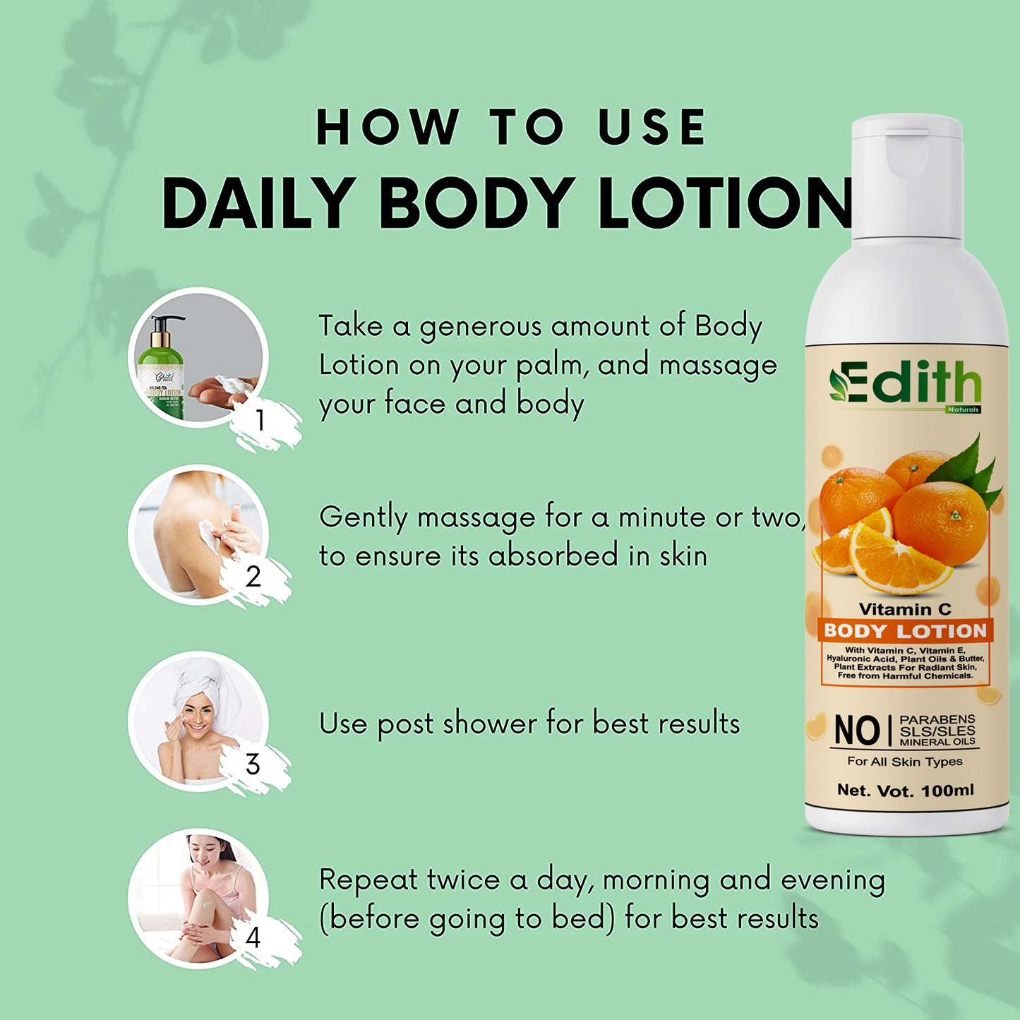 Body Lotion Vitamin C For long-lasting moisture for smooth, supple skin (100 ml)