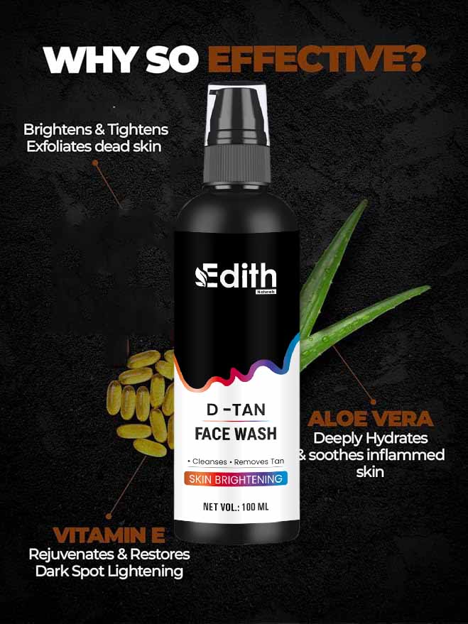 Edith Naturals D-Tan Face Wash For Skin Brightening (100 ml)