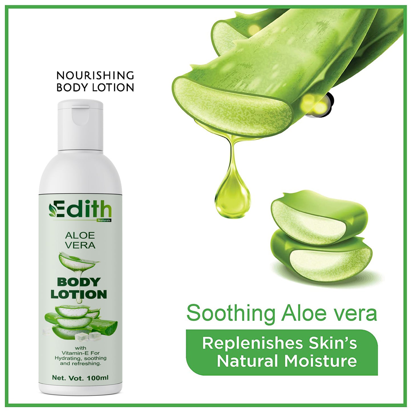 Edith Naturals Aloe Vera Body Lotion With Day And Night Cream Deep Daily Nourishing Body Milk for Soft Smoothing Healthy Skin