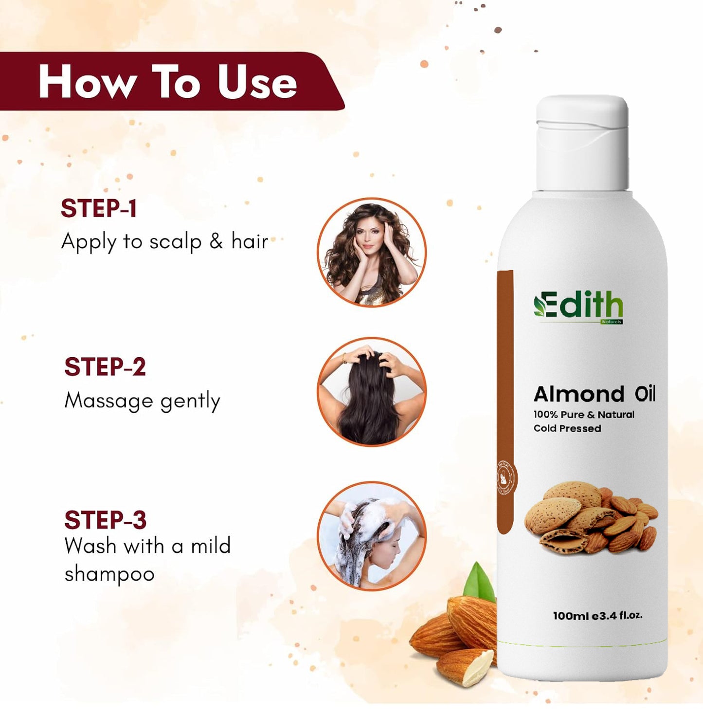 Almond Hair Oil for Silky, Strong Hair And Skin ( 100 ml )