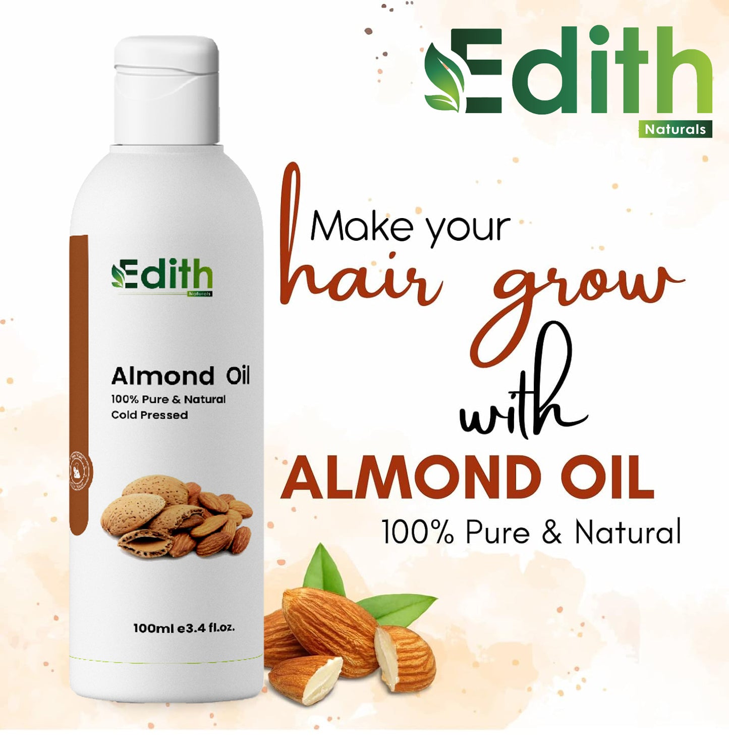 Almond Hair Oil for Silky, Strong Hair And Skin ( 100 ml )