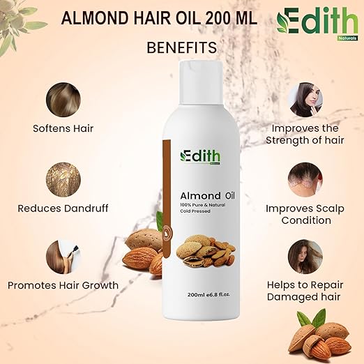 Almond Hair Oil for Silky, Strong Hair And Skin (200 ml)