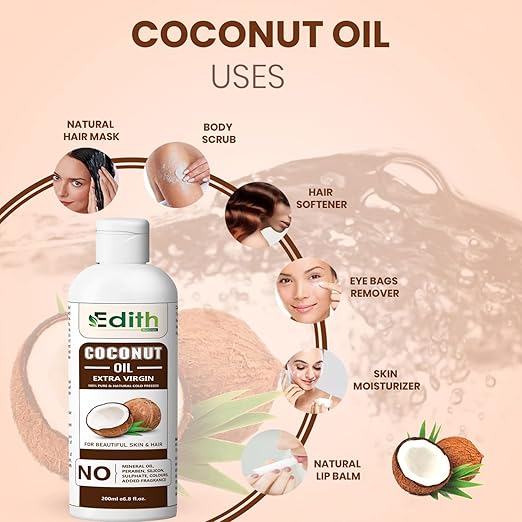  Extra Virgin Organic Coconut Oil For Hair And Skin  (200 ml)