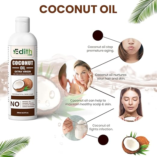  Extra Virgin Organic Coconut Oil For Hair And Skin  (200 ml)