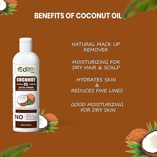  Extra Virgin Organic Coconut Oil For Hair And Skin  (200 ml)